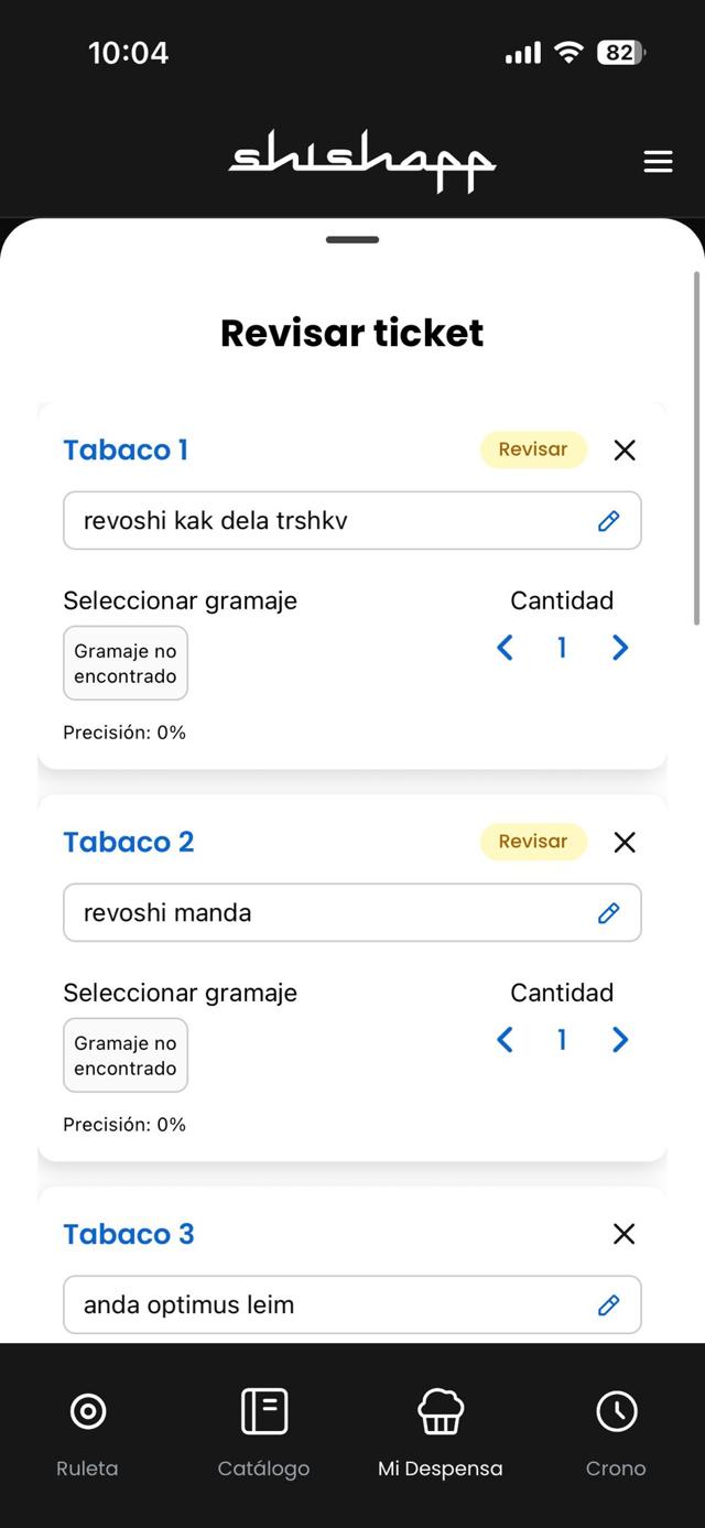 Pantalla de reconocimiento de ticket con IA